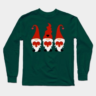 Gnomes Santa with Hearts Long Sleeve T-Shirt